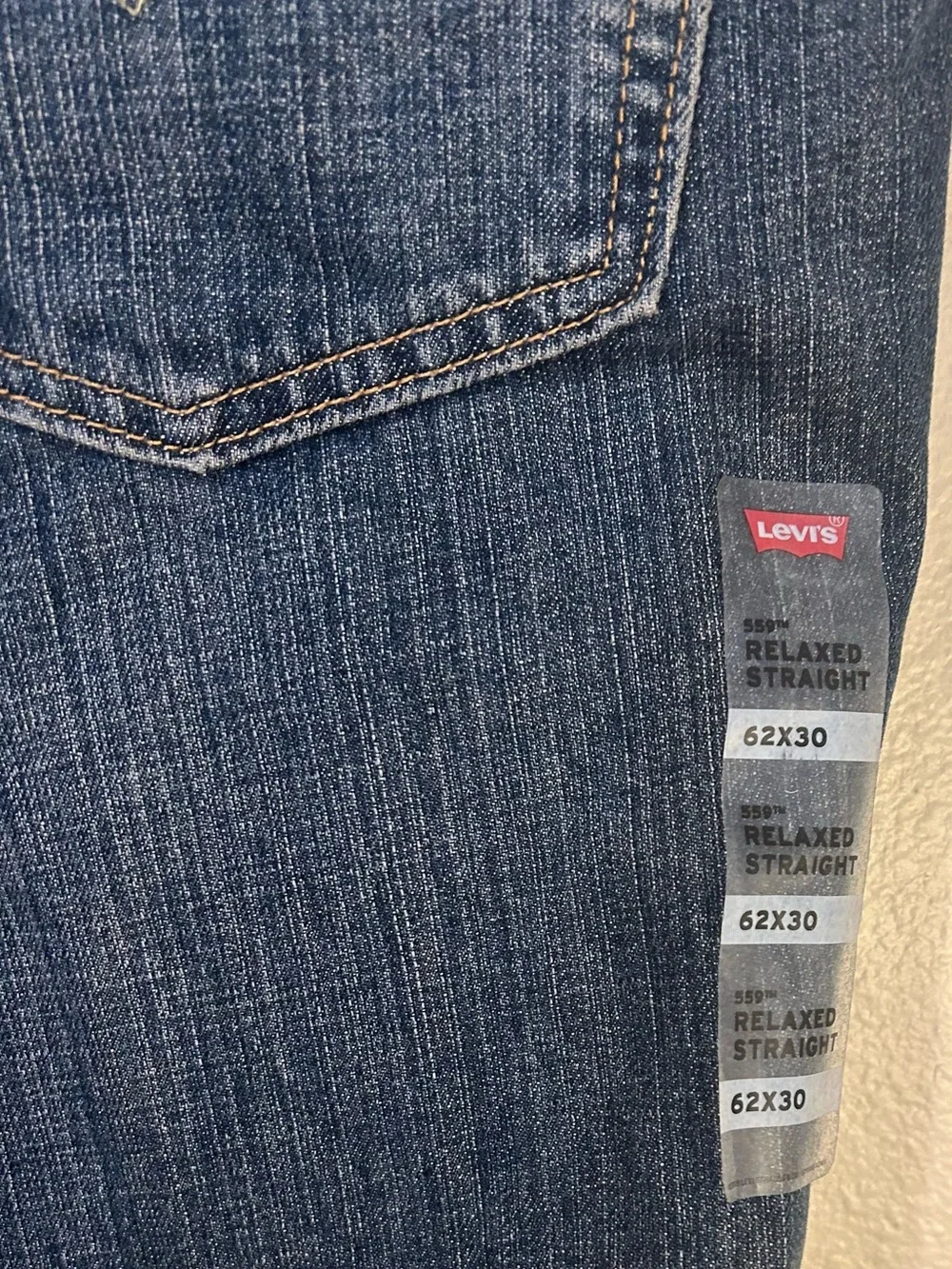 Levis 559 Relaxed Straight Jeans Mens 62x30 Big & Tall Blue Denim New With Tags